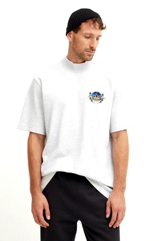 adidas Originals Βαμβακερό μπλουζάκι adidas Originals ανδρικό, χρώμα: γκρι, IZ2551
