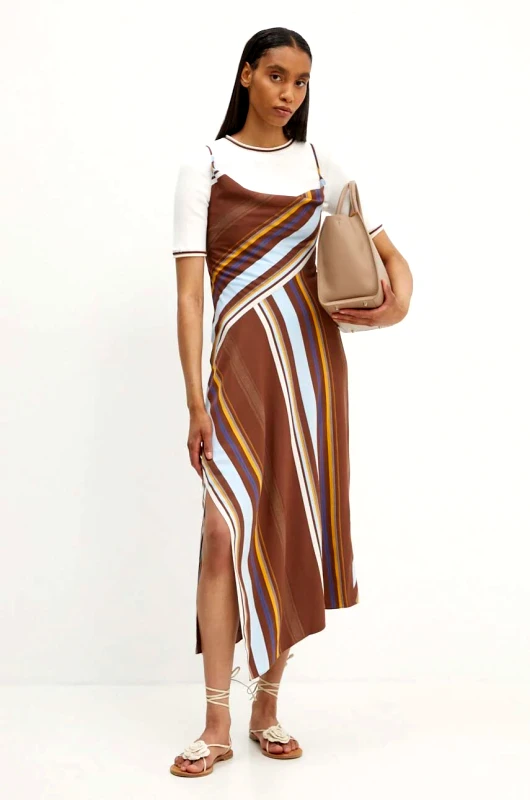 A.L.C. Φόρεμα A.L.C. Lauren χρώμα: καφέ, 6DRES02381