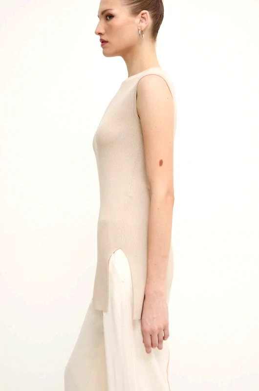 Max Mara Leisure Μπλουζάκι Max Mara Leisure χρώμα: μπεζ, 2426366027600