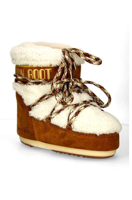 Moon Boot Μπότες χιονιού σουέτ Moon Boot MB ICON LOW SHEARLING χρώμα: καφέ, 80D1409580 MA03