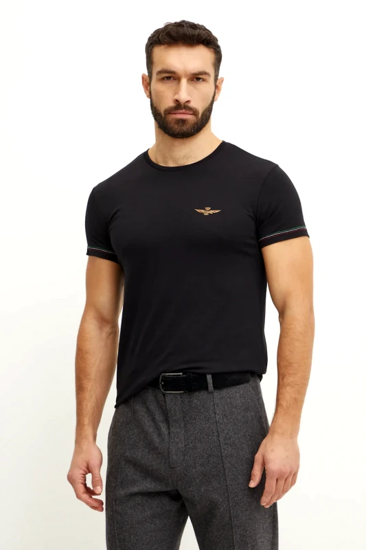 Aeronautica Militare Μπλουζάκι Aeronautica Militare χρώμα: μαύρο, AM1UTI003 AM1UTI003