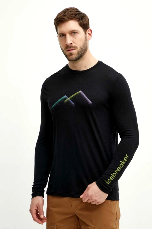 Icebreaker Αθλητικό μακρυμάνικο Icebreaker Merino 150 Tech Lite III χρώμα: μαύρο, IB0A56WJ0011