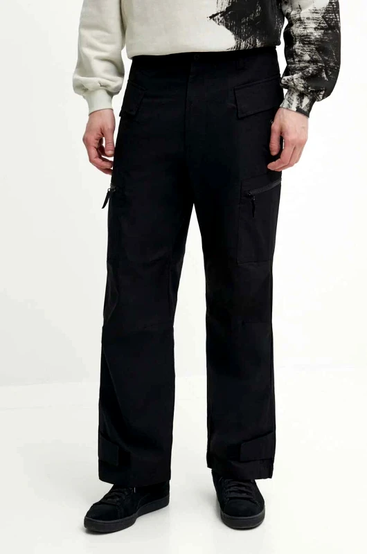 A-COLD-WALL* Βαμβακερό παντελόνι A-COLD-WALL* Static Zip Pant χρώμα: μαύρο, ACWMB278C