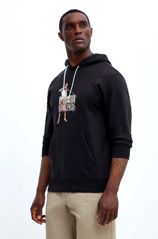 Puma Βαμβακερή μπλούζα Puma PUMA X ONE PIECE χρώμα: μαύρο, με κουκούλα, 624666