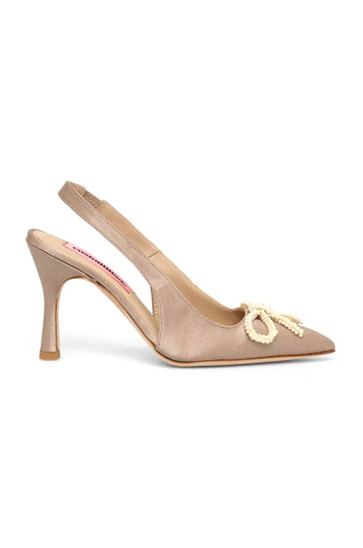 Custommade Γόβες Custommade Ayanna Satin Pearl χρώμα: καφέ, 000402096