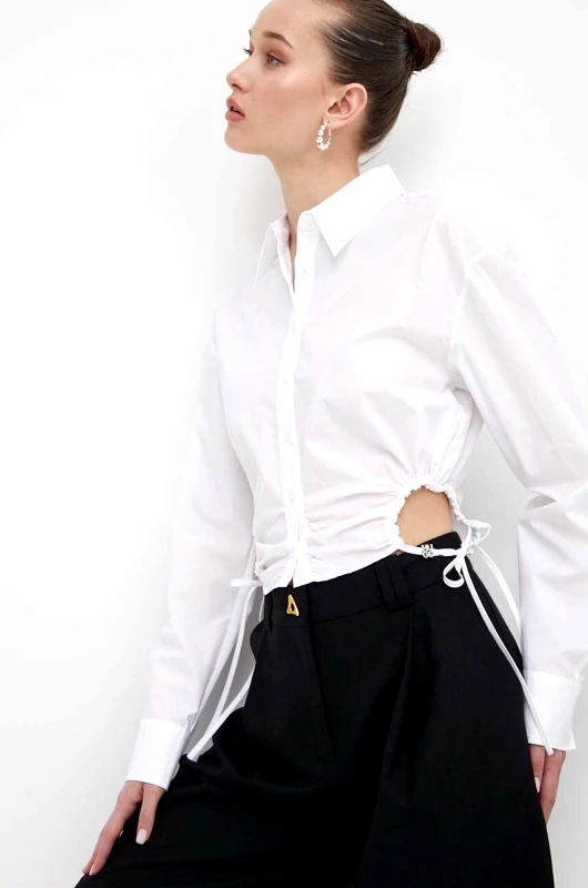 HUGO Βαμβακερό πουκάμισο HUGO χρώμα: άσπρο, 50512837