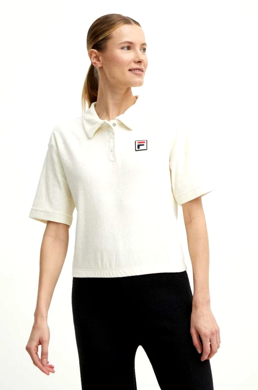 Fila Βαμβακερό μπλουζάκι πόλο Fila Lusaka χρώμα: μπεζ, FAW0753