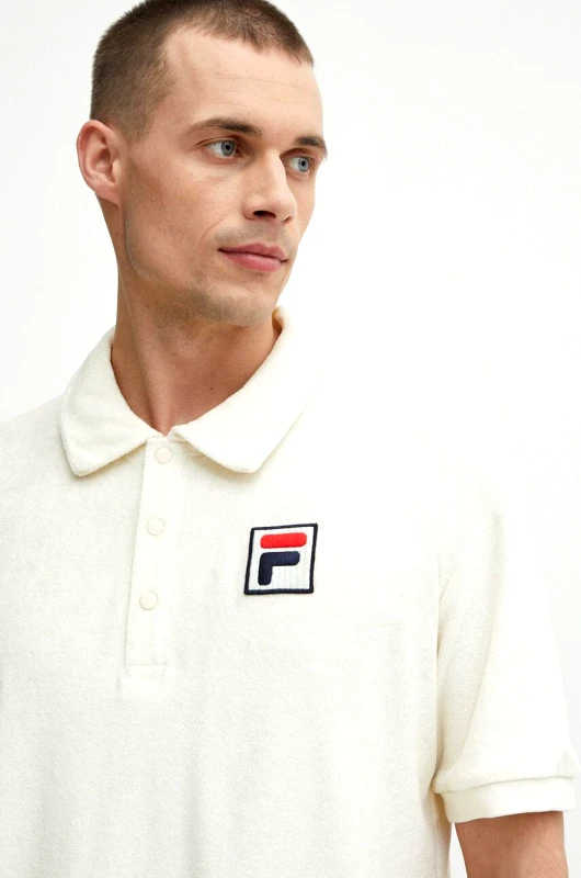 Fila Βαμβακερό μπλουζάκι πόλο Fila Liverpool χρώμα: μπεζ, FAM0650