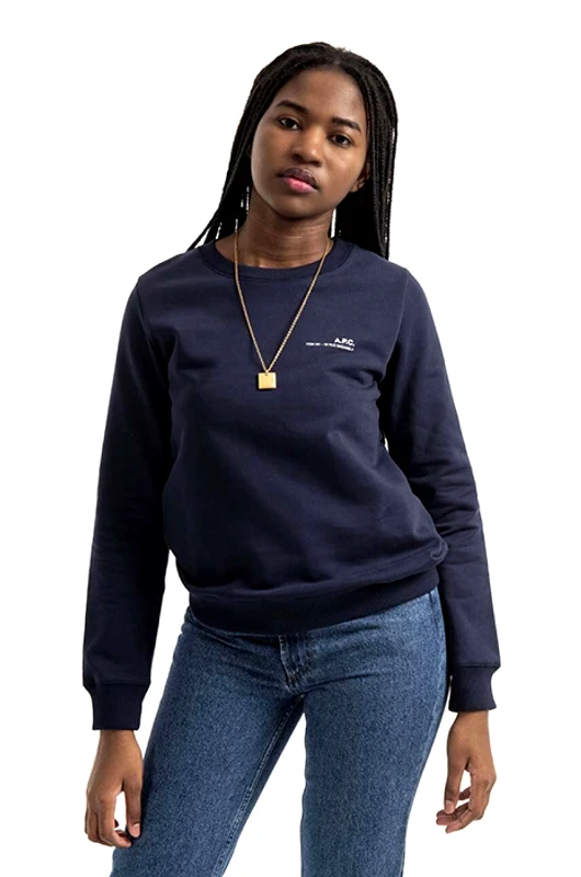 A.P.C. Βαμβακερή μπλούζα A.P.C. Sweat Item F γυναικεία, χρώμα: ναυτικό μπλε F30