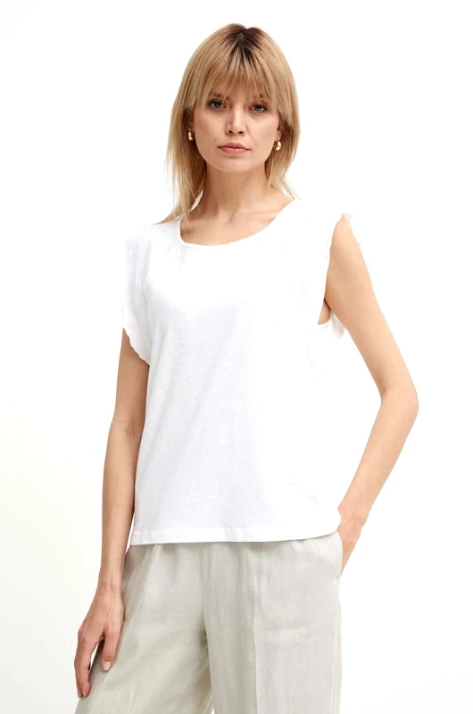 Pepe Jeans Λευκό μπλουζάκι Pepe Jeans KAI KAI χρώμα: μπεζ, PL505842 PL505842