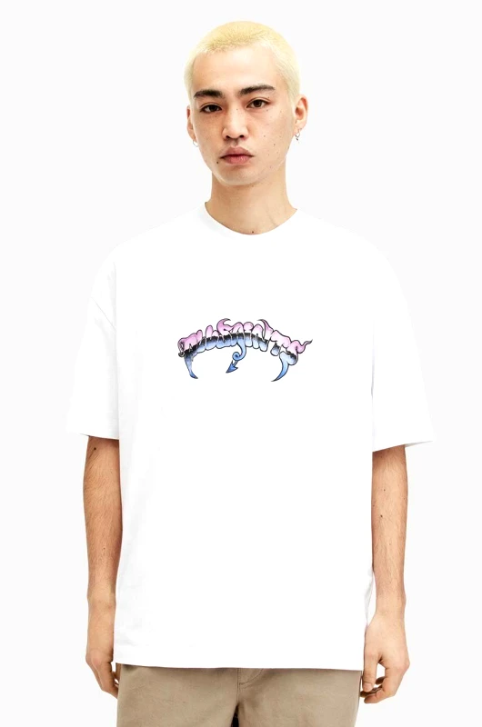 AllSaints Βαμβακερό μπλουζάκι AllSaints PHANG SS CREW ανδρικό, χρώμα: άσπρο, MG572Z