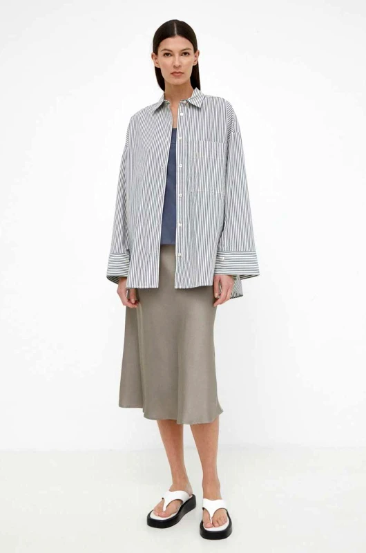 By Malene Birger Βαμβακερό πουκάμισο By Malene Birger χρώμα: ναυτικό μπλε