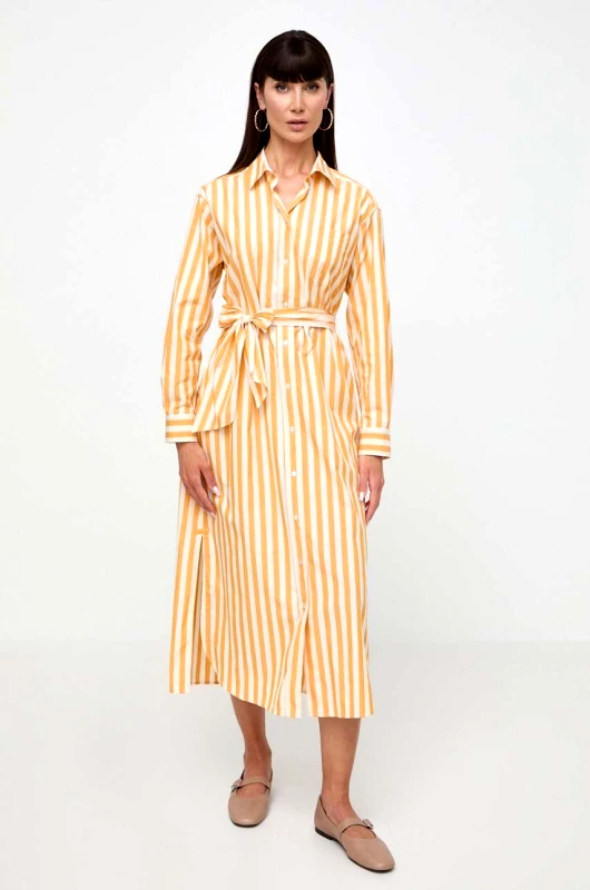 Weekend Max Mara Βαμβακερό φόρεμα Weekend Max Mara χρώμα: πορτοκαλί