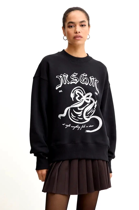 MSGM Βαμβακερή μπλούζα MSGM γυναικεία, χρώμα: μαύρο, 3742MDM110.247999