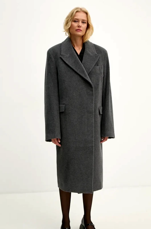 Remain Μάλλινο παλτό Remain Heavy Wool Long Coat χρώμα: γκρι, 501889514