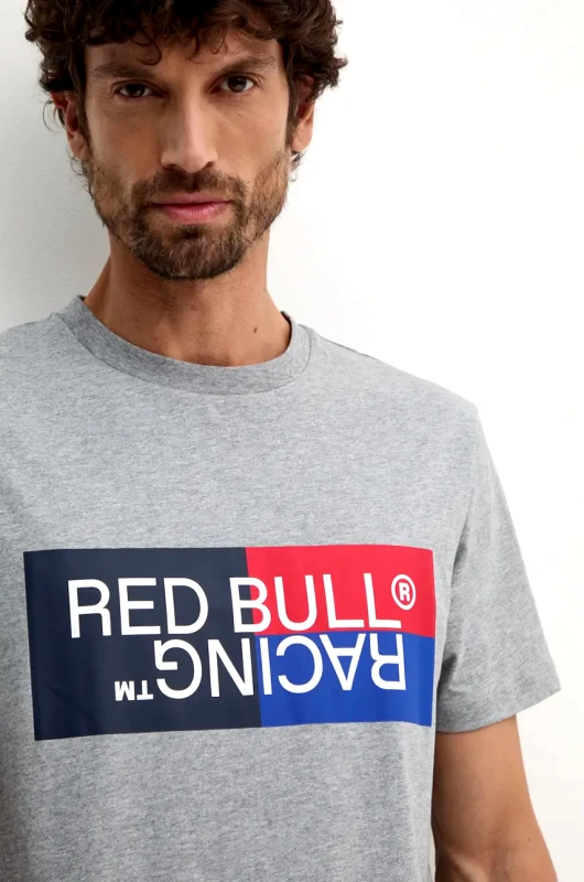 Red Bull Racing x Pepe Jeans Βαμβακερό μπλουζάκι Red Bull Racing x Pepe Jeans ανδρικό, χρώμα: γκρι, RM500001