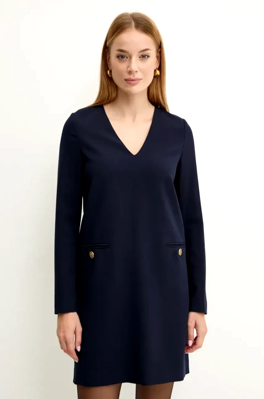 Twinset Φόρεμα Twinset χρώμα: ναυτικό μπλε, 242TT2102