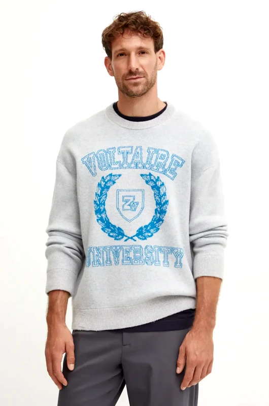 Zadig&Voltaire Μάλλινο πουλόβερ ZADIG&VOLTAIRE ανδρικό, χρώμα: γκρι, KMSW00715