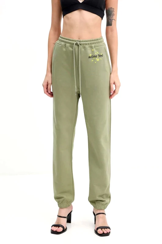 Moschino Jeans Βαμβακερό παντελόνι Moschino Jeans χρώμα: πράσινο, J0319 8732