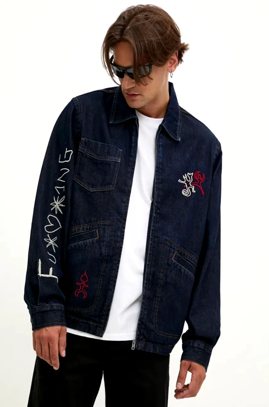 Desigual Τζιν μπουφάν Desigual AARON ανδρικό, χρώμα: ναυτικό μπλε, 24WMED01