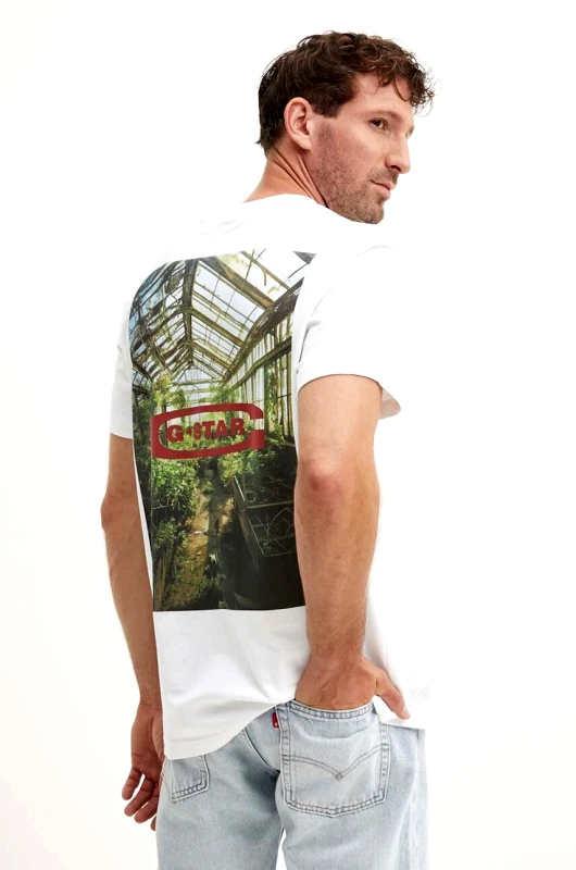 G-Star Βαμβακερό μπλουζάκι G-Star ανδρικό, χρώμα: άσπρο, D25093-C784