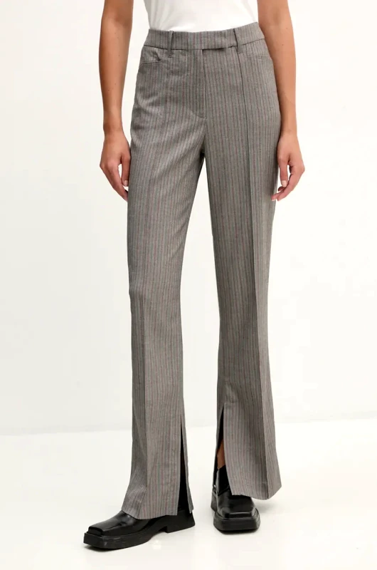 Remain Παντελόνι Remain Herringbone Slim Pants χρώμα: γκρι, 5018733038
