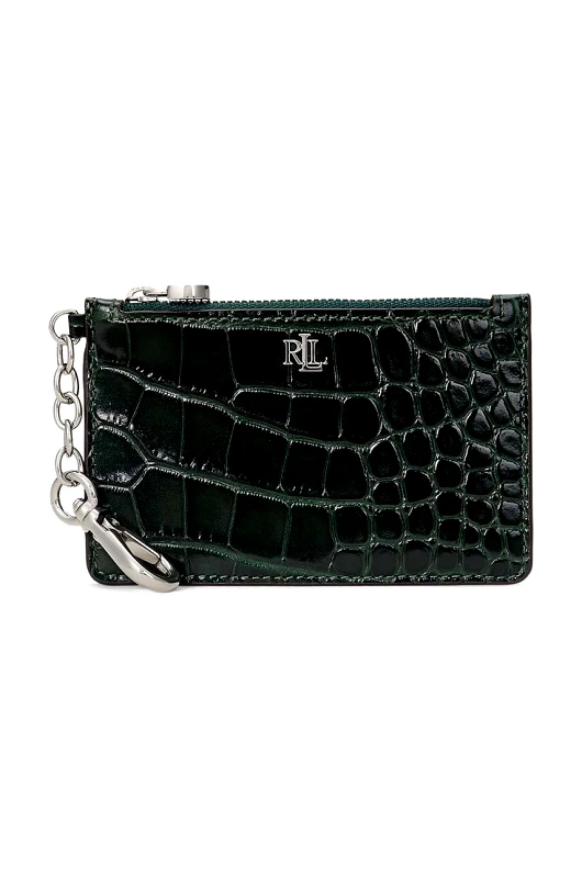 Lauren Ralph Lauren Δερμάτινο πορτοφόλι Lauren Ralph Lauren γυναικείο, χρώμα: πράσινο, 432951705