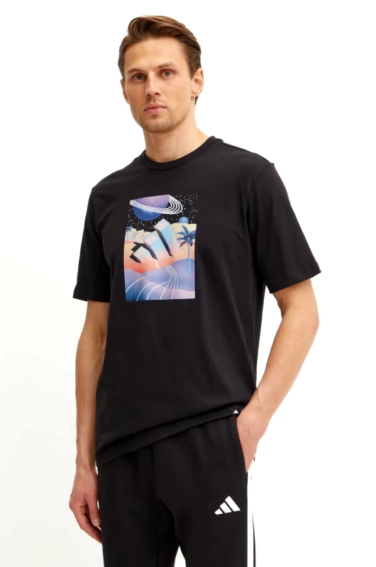 adidas Βαμβακερό μπλουζάκι adidas M ALL DAY I TEE ανδρικά, χρώμα: μαύρο, JI9417