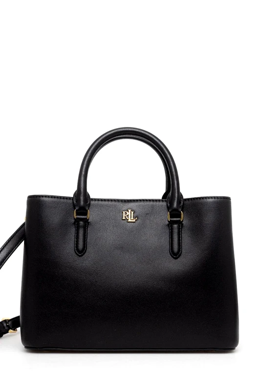 Lauren Ralph Lauren Δερμάτινη τσάντα Lauren Ralph Lauren χρώμα: μαύρο