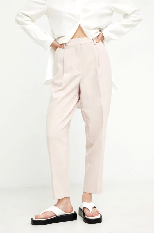 Bruuns Bazaar Παντελόνι Bruuns Bazaar CindySus Dagny pants χρώμα: ροζ, BBW2393