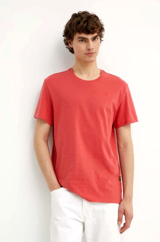 G-Star Raw Βαμβακερό μπλουζάκι G-Star Raw ανδρικά, χρώμα: ροζ