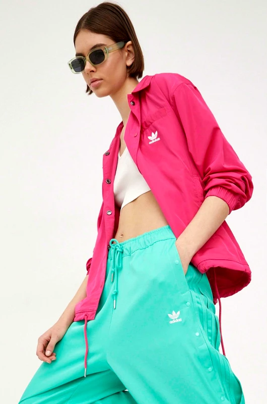 adidas Originals Μπουφάν adidas Originals Always Original γυναικείο, χρώμα: ροζ