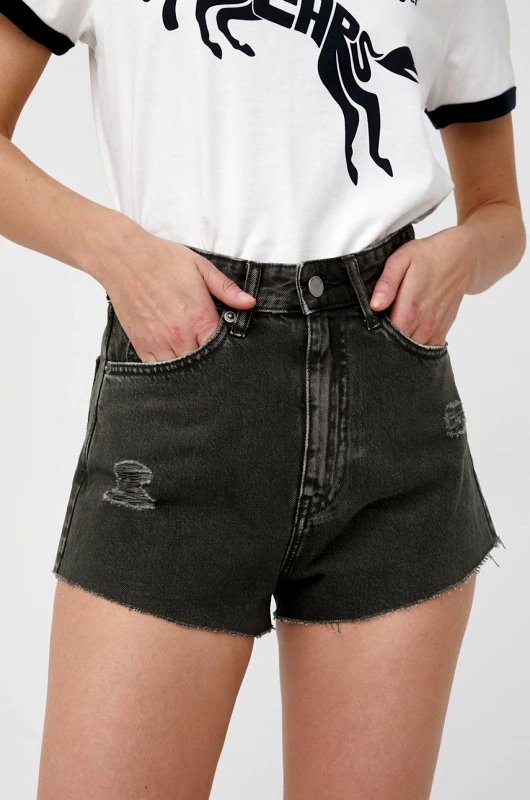 Dr. Denim Τζιν σορτς Dr. Denim γυναικεία, χρώμα: πράσινο,
