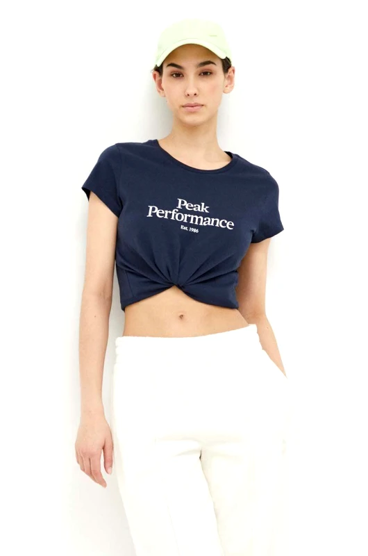 Peak Performance Βαμβακερό μπλουζάκι Peak Performance χρώμα: ναυτικό μπλε