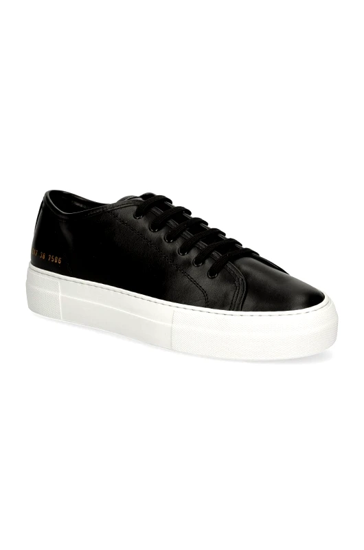 Common Projects Δερμάτινα αθλητικά παπούτσια Common Projects Tournament Low Super in Leather χρώμα: μαύρο, 4017
