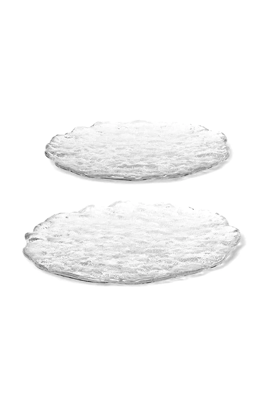 Ferm Living Σετ πιάτων ferm LIVING Momento Glass Stones L 2-pack