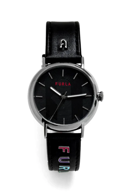 Furla Ρολόι Furla χρώμα: μαύρο, WW00023023L7