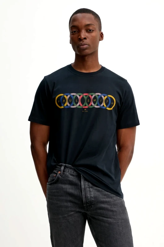 PS Paul Smith Βαμβακερό μπλουζάκι PS Paul Smith ανδρικό, χρώμα: ναυτικό μπλε, M2R.011R.PP5264