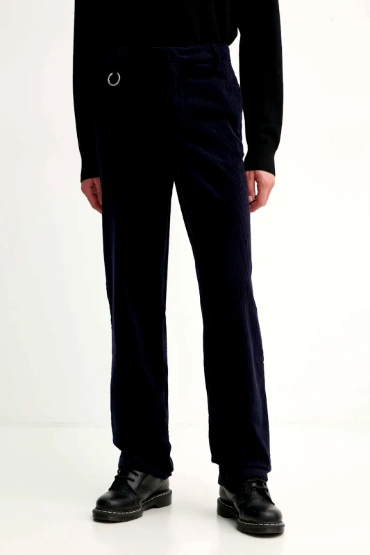 Études Studio Κοτλέ παντελόνι Études Studio χρώμα: ναυτικό μπλε, H24MMTRO463