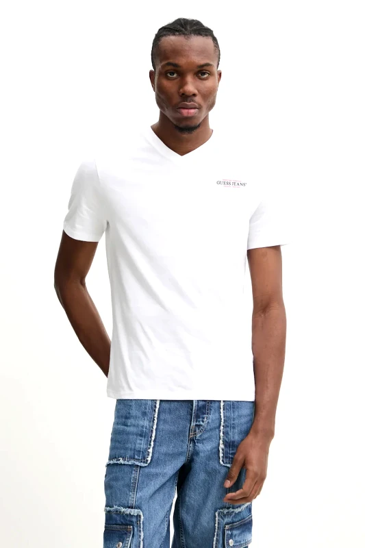 Guess Jeans Μπλουζάκι Guess Jeans χρώμα: άσπρο, M4YI50 K8HM0