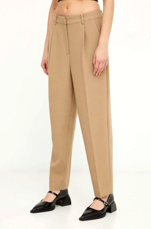 Bruuns Bazaar Παντελόνι Bruuns Bazaar CindySus Dagny pants χρώμα: μπεζ, BBW2393