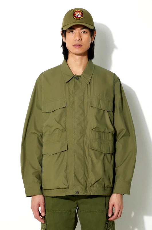 Universal Works Μπουφάν Universal Works Parachute Field Jacket χρώμα: πράσινο, 30115.OLIVE