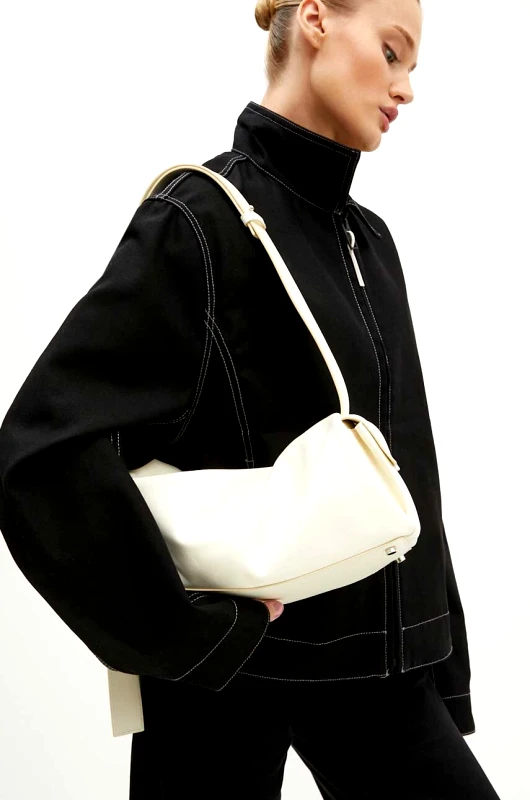 Sunnei Δερμάτινη τσάντα Sunnei χρώμα: άσπρο, CACCWBAG002