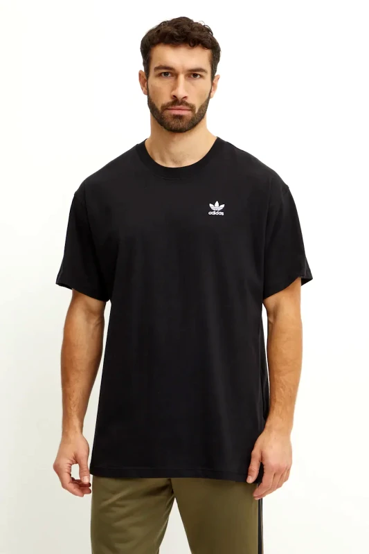 adidas Originals Βαμβακερό μπλουζάκι adidas Originals Essential ανδρικό, χρώμα: μαύρο, JD0349