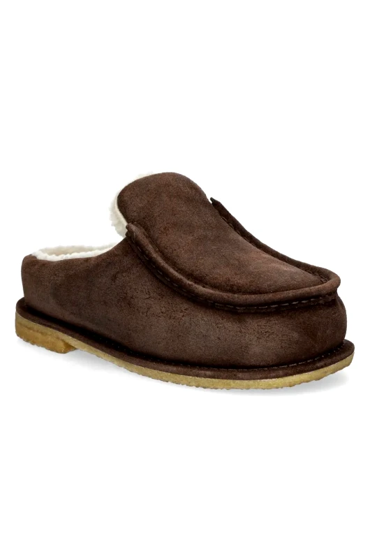 JW Anderson Παντόφλες σουέτ JW Anderson Mule χρώμα: καφέ, ANW43230A