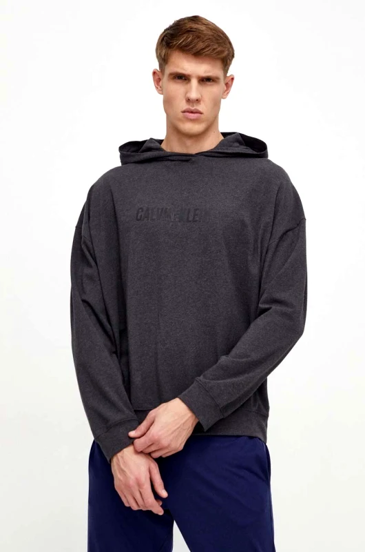 Calvin Klein Underwear Φούτερ lounge Calvin Klein Underwear χρώμα: γκρι, με κουκούλα