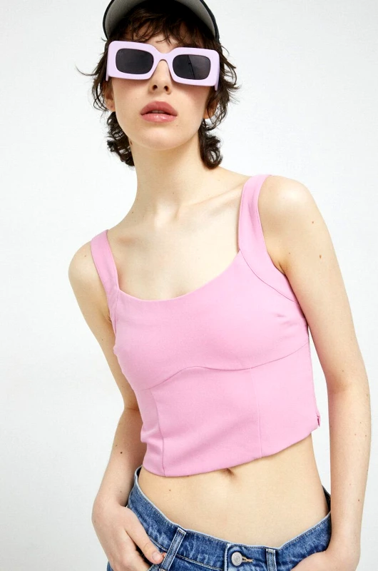 Abercrombie & Fitch Top Abercrombie & Fitch χρώμα: ροζ