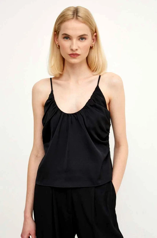 Sisley Top Sisley χρώμα: μαύρο