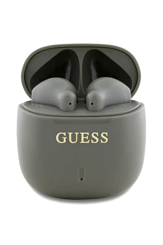 Guess Ασύρματα in-ear ακουστικά Guess Printed Classic Logo χρώμα: γκρι