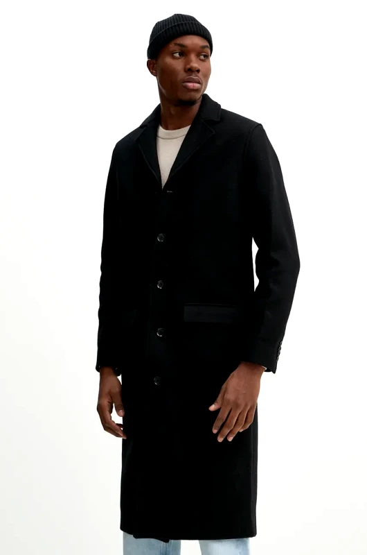 Samsoe Samsoe Μάλλινο παλτό Samsoe Samsoe SATESFA χρώμα: μαύρο, M24300090